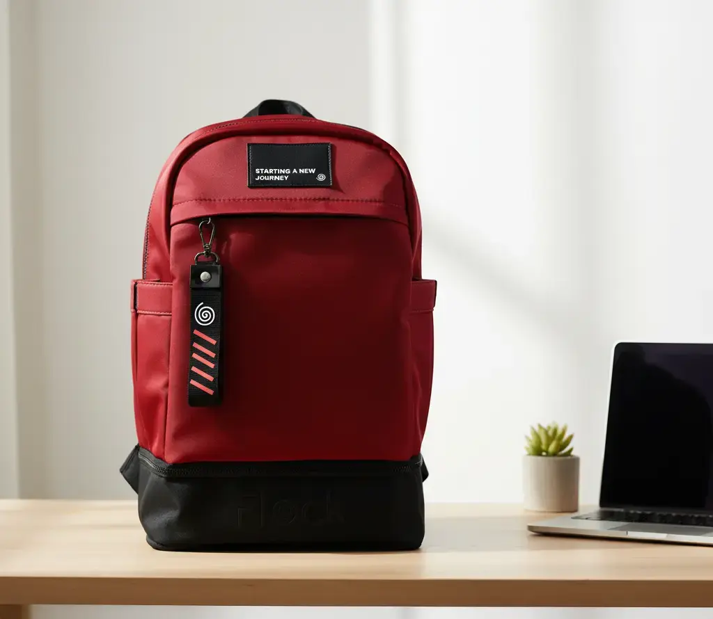 Morral Journey Croma Rojo en escritorio Morral Journey Croma Rojo en escritorio