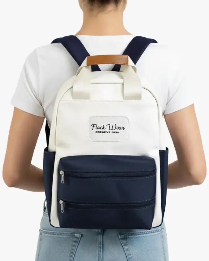 Totepack Cora Navy Blanco Modelo