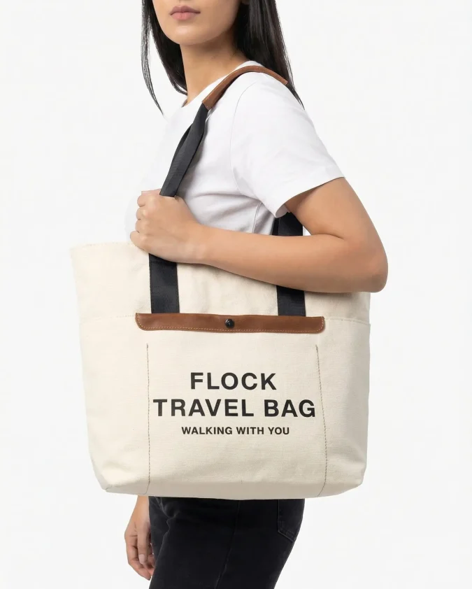 Tote Nomad Voyage Crema Modelo