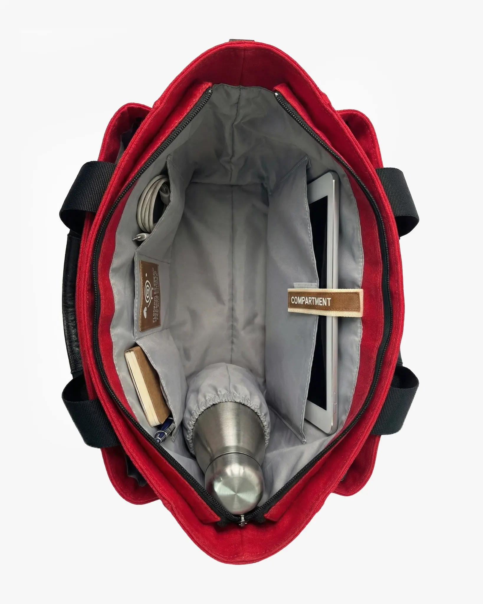 Totebag Canvas Voyage Rojo Interior